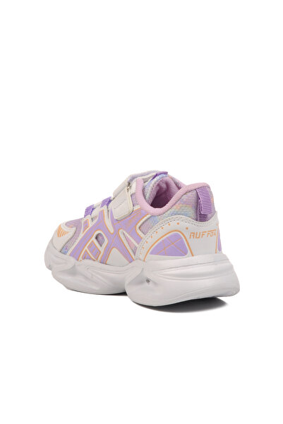 Aspor Білі лілові легкі спортивні кросівки для дівчаток з сіткою та липучкою