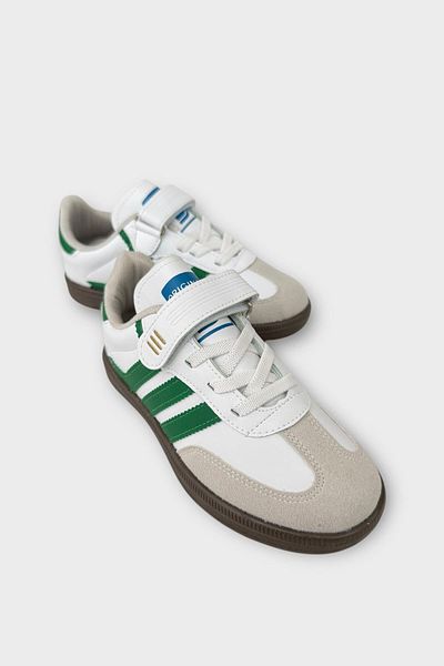 Liger Pantofi sport pentru copii unisex cu șireturi cu velcro ALB - VERDE