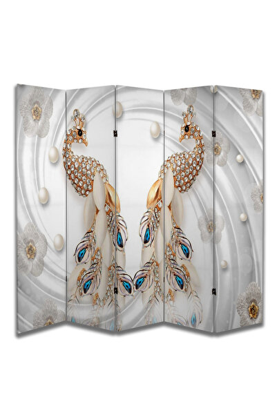 dbsanat Motifli Özel Tasarım Paravan Room Divider 180 x 200 cm