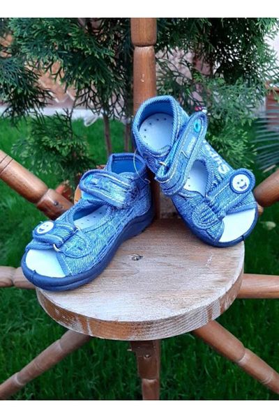 Superbaby Sandalute pentru baietei din blugi - Super Boy