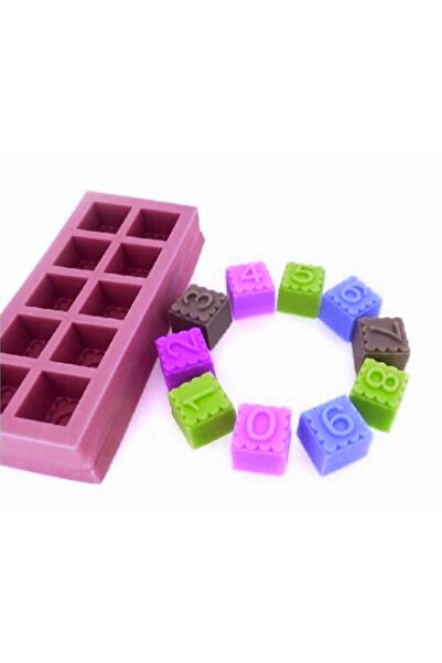 morlalem m Küp Sayılar Rakamlar Bisküvi Şekilli Silikon Kalıp K-016, Taş Tozu...