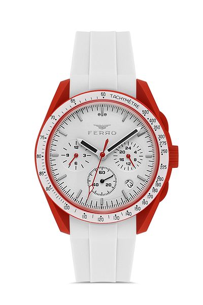 FERRO White Silicone Cord Wrist Watch Fm11401D-Zt