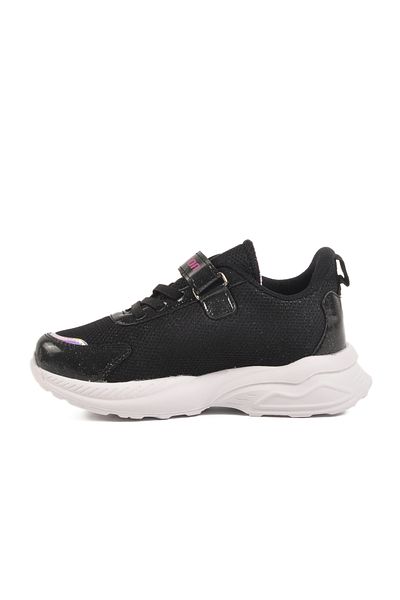 Aspor Black Lilac Velcro Mesh Girls' Sports Shoes
