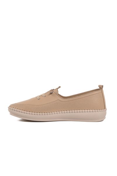 Voyager Beige Genuine Leather Anatomical Women's Casual Shoes Z083 Z