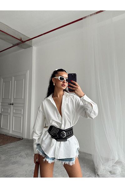 mydukkan.co Low Shoulder Oversize Shirt