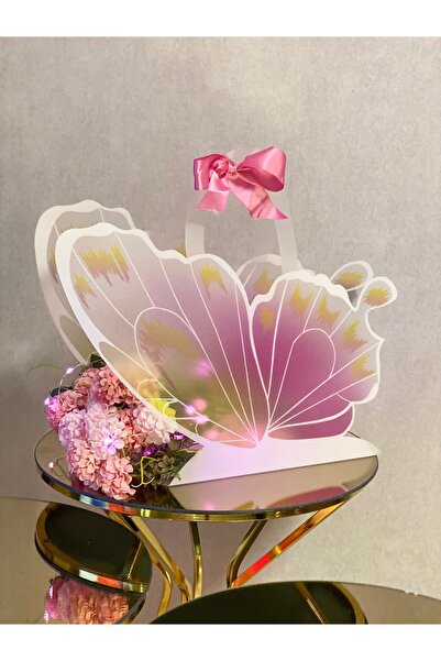 ROSESSO çantalı kelebek buketi ledli