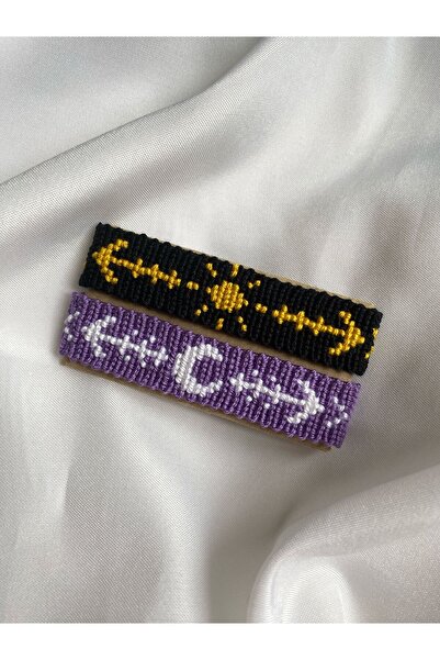 MELUSH 2'li Ay Ve Güneş Desenli Bileklik El Işi Örgü Bileklik Çift & Arkadaş ...