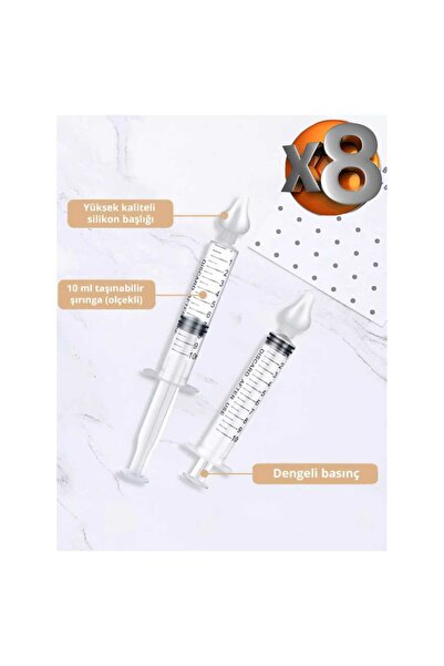 MorPort 8'li Şırıngalı Burun Aspiratörü I Bebek Burun Temizleme Aparatı I Beb...