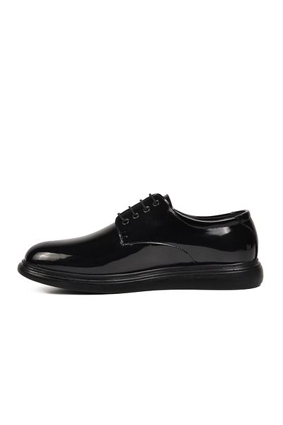 Aspor Black Patent Leather Men's Casual Shoes