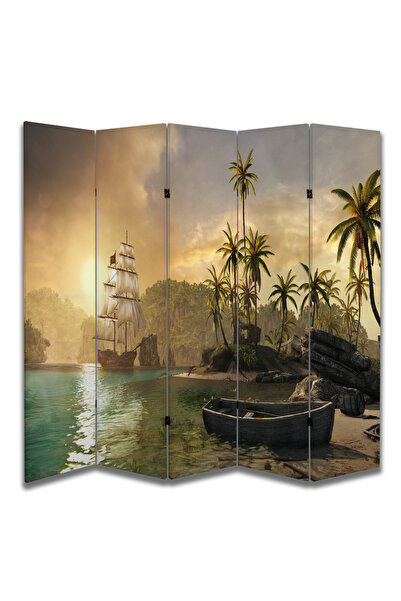 dbsanat Manzara Temalı Özel Tasarım Paravan Room Divider 180 x 200 cm