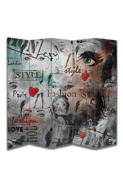 dbsanat Moda Temalı Özel Tasarım Paravan Room Divider 180 x 200 cm