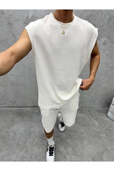 OKSHEN Men's Patterned Knitwear Suit