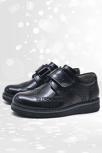 Rakerplus Pantofi pentru băieți Hidra din piele neagră cu velcro