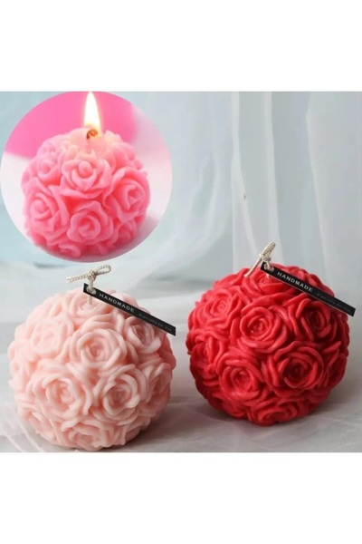 morlalem m 4,5cm Mini Gül Çiçek Topu Silikon Kalıp K-014, Kokulu Taş Sabun Al...