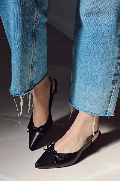 POLKA STORE Pružná špičatá mašlička Krátké kočičí podpatky Pohodlné stylové dámské boty