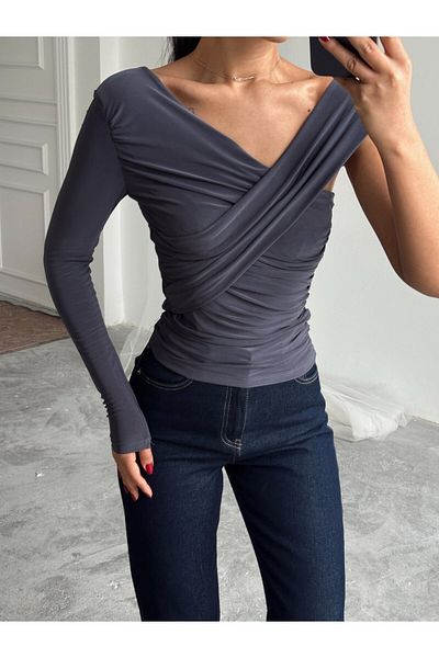mydukkan.co One Shoulder Detail Blouse