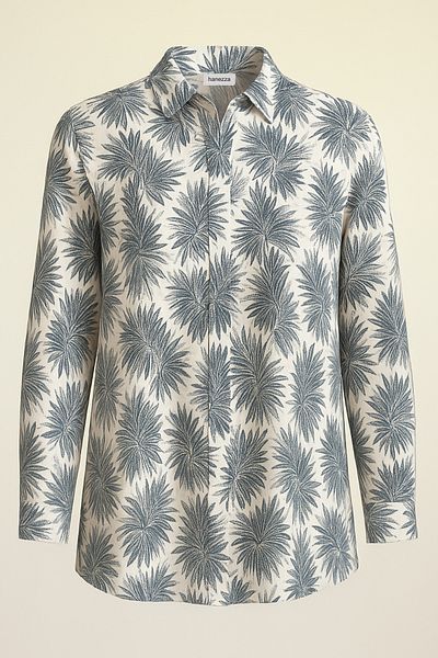 Hanezza Plus Size Sevilla Floral Patterned Cotton Viscose Tunic-Shirt