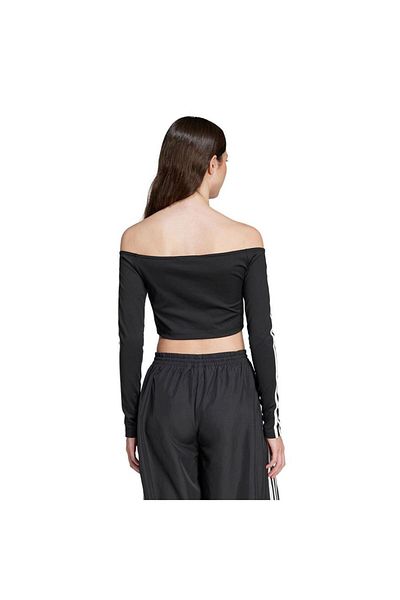 adidas Tricou negru de damă cu umăr Ls Jd0274