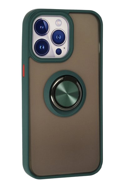 New Face Case for iPhone 13 Pro Case Montreal Silicone Cover with Ring-Green ...