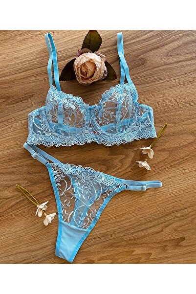 RUYAZ Σουτιέν Γυναικείο Μπλε Εσώρουχο Δαντελένιο