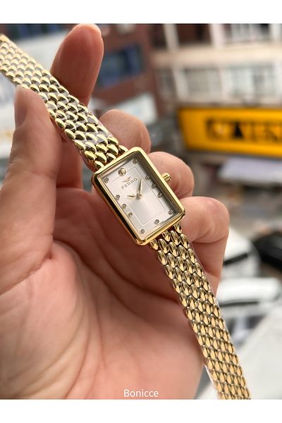 FERRO Stylish Box, Yellow Steel Cord, Rectangular Case, Vip Series Women's Wristwatch Bracelet Gift