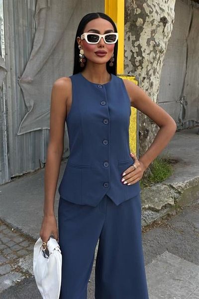 MRA Fashion Viscon Suit with Midi Shorts and Vest 10167