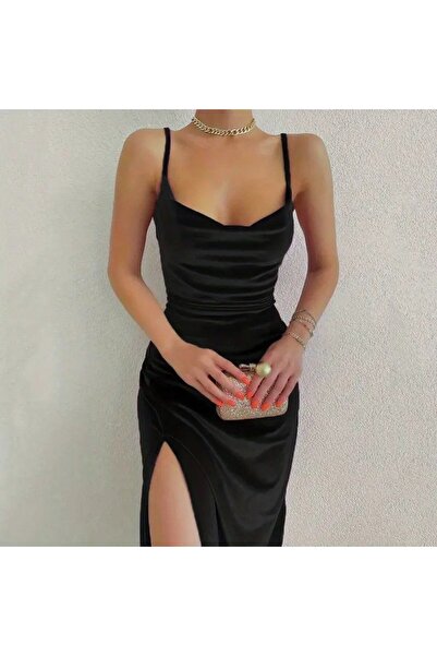 Bijuterria eyesof Γυναικείο Μίντι Φόρεμα με λουράκι Degaje γιακά με σχισμή βελούδο