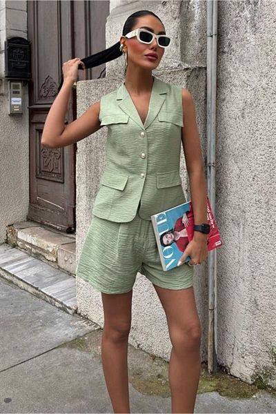 modaserdem Vest Shorts Viscon Set
