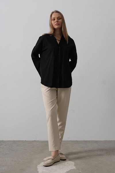 leyla sanat sanata yeni bir bakış açısı Leyla Sanat a New Perspective on Art Wide Cuff Detail Shirt - Black