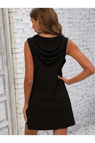 İpeksi Silky Women's Sleeveless Hooded Long Viscose Dress