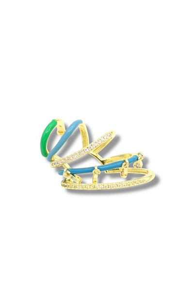 Finery by Nerrs Multi-View, Color Cartilage Earring, Cuff. (No Holes Required in the Ear)