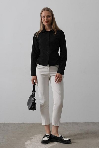leyla sanat sanata yeni bir bakış açısı Leyla Sanat a New Perspective on Art Shirred Side Stripe Shirt - Black