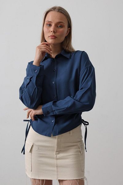 MRA Fashion Basic Shirt with Side Ties - Indigo
