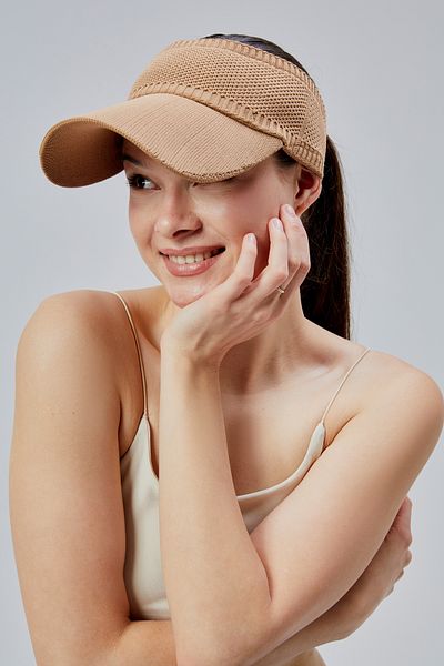 derikem Lycra Femei Basic Velcro Ajustabil Vizor Tenis Pălărie de golf Vizor de protecție solară