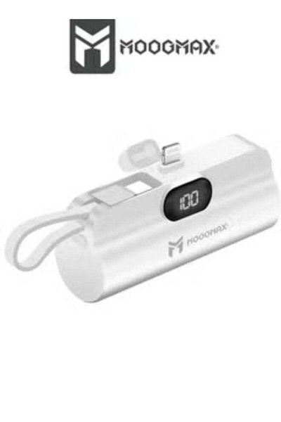 MOOGMAX 2-in-1 Small Power Bank with 5000mAh Capacity and Lightning & Type-C Ports