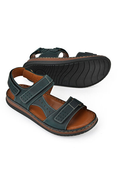 Ziya , Men's Genuine Leather Sandals 1511045 Zs6 Green