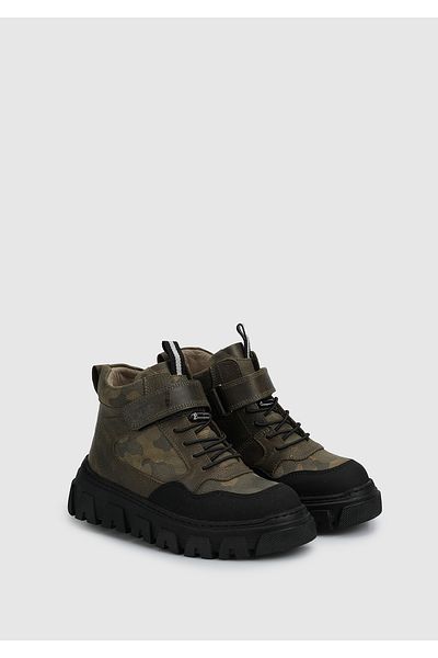 Kiddo Khaki Leather Boy's Boots