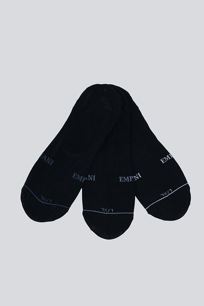 Emporio Armani Men's Jacquard Logo Stretch Cotton 3-Piece Navy Blue Socks Em 000548   Af12276-Mb154
