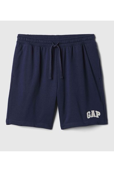 GAP V-Frch ft Herıtage Logo Short Terry Fabric Shorts Men's Shorts Navy Blue