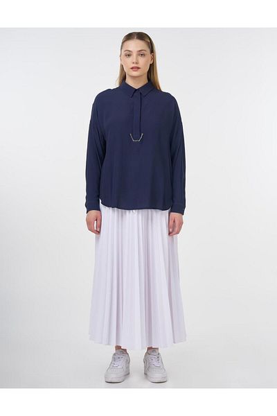 Kayra Μπλούζα με κρυφή βισκόζη Navy Blue