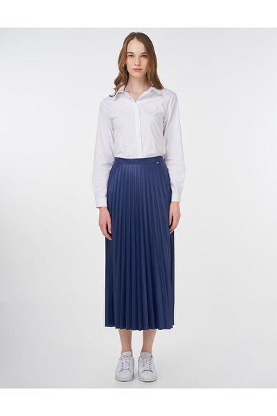 KYR Elastic Waist Pleated Faux Leather Skirt Saks