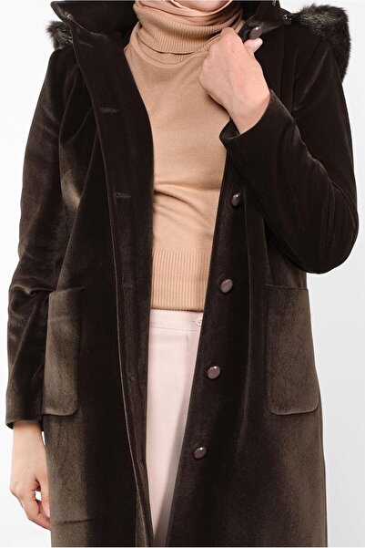 Alvina KAPÜŞONU KÜRKLÜ KABAN 90092