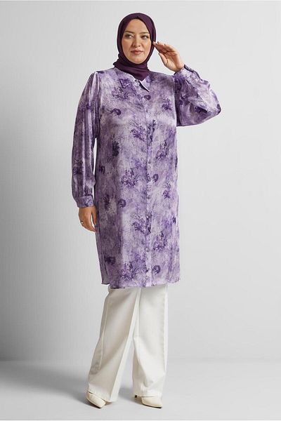 Alvina Patterned Satin Tunic 20738