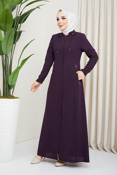 hafsamina Φερμουάρ με κουκούλα Plum Ferace