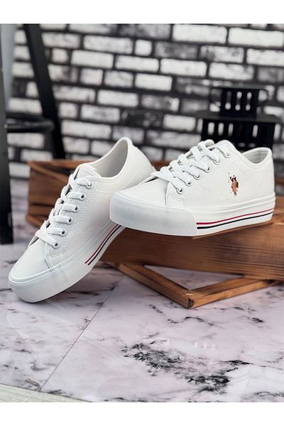 U.S. Polo Assn. Tenis de damă din in alb