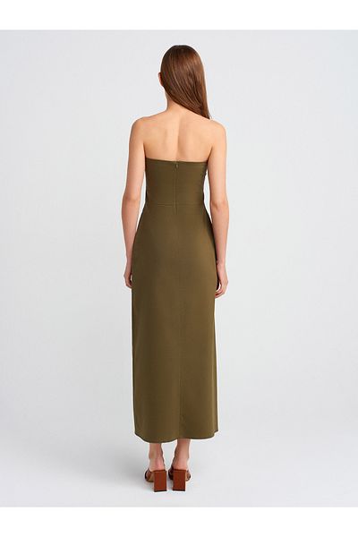 Dilvin   Rochie fără bretele kaki Număr model: 90758