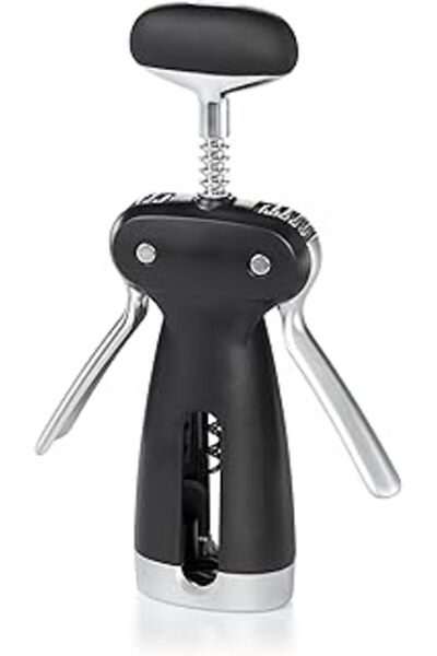 Mu Art Oxo - Good Grips Steel Winged Corkscrew, Removable Capsule Cutter, Plastic, Black