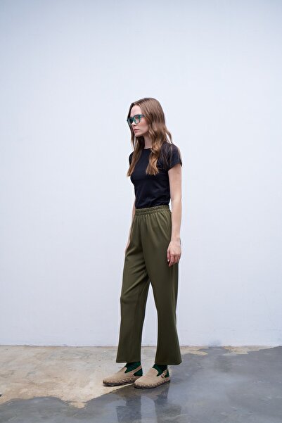 QANU Green Maria Pipe Leg Trousers