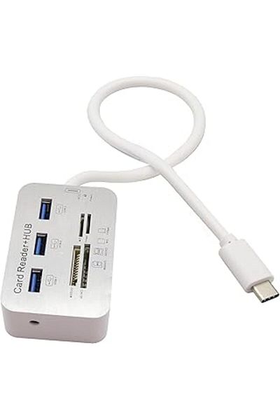Mu Art USB Type-C 3.0/3.1 Card Reader Adapter Type-C to 3 Port USB 3.0 Hub Card Reader Msduo Sd(Hc