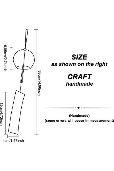 Choice AECH02-05875 أجراس الرياح اليابانية بنقشة حوت، أجراس الرياح الزجاجية ا...